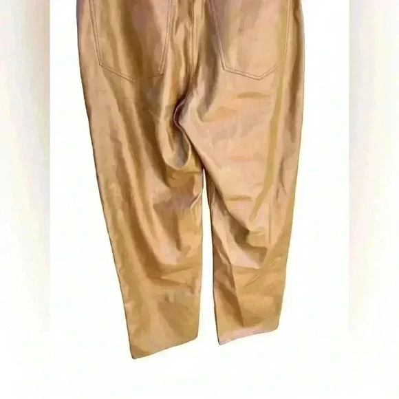 MADEWELL The Perfect Vintage Wide-Leg Pant Faux Leather Edition Tan - Picture 9 of 14